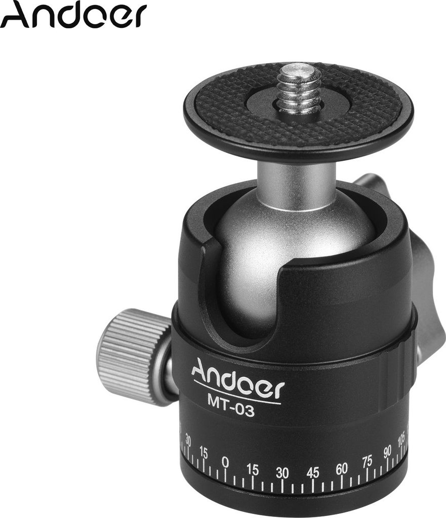 Andoer MT-03 Mini Kugelkopf DSLR ILDC Kamera Stativ Monopd Mount Quick Release Aluminium Alloy Kugelkopf mit U-foermiger Kerbe max. Ladekapazitaet ...