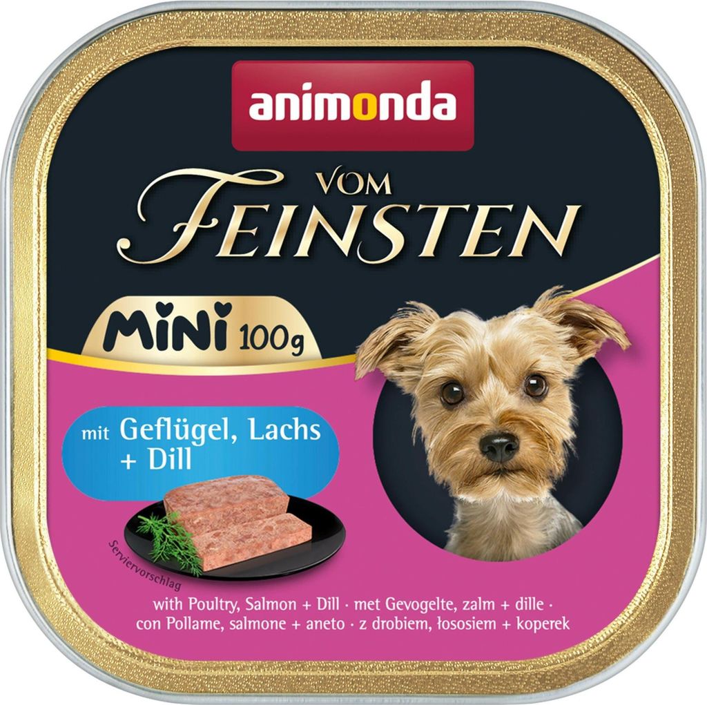 Animonda Vom Feinsten Dog - Adult Mini mit Geflügel, Lachs & Dill 100gx32