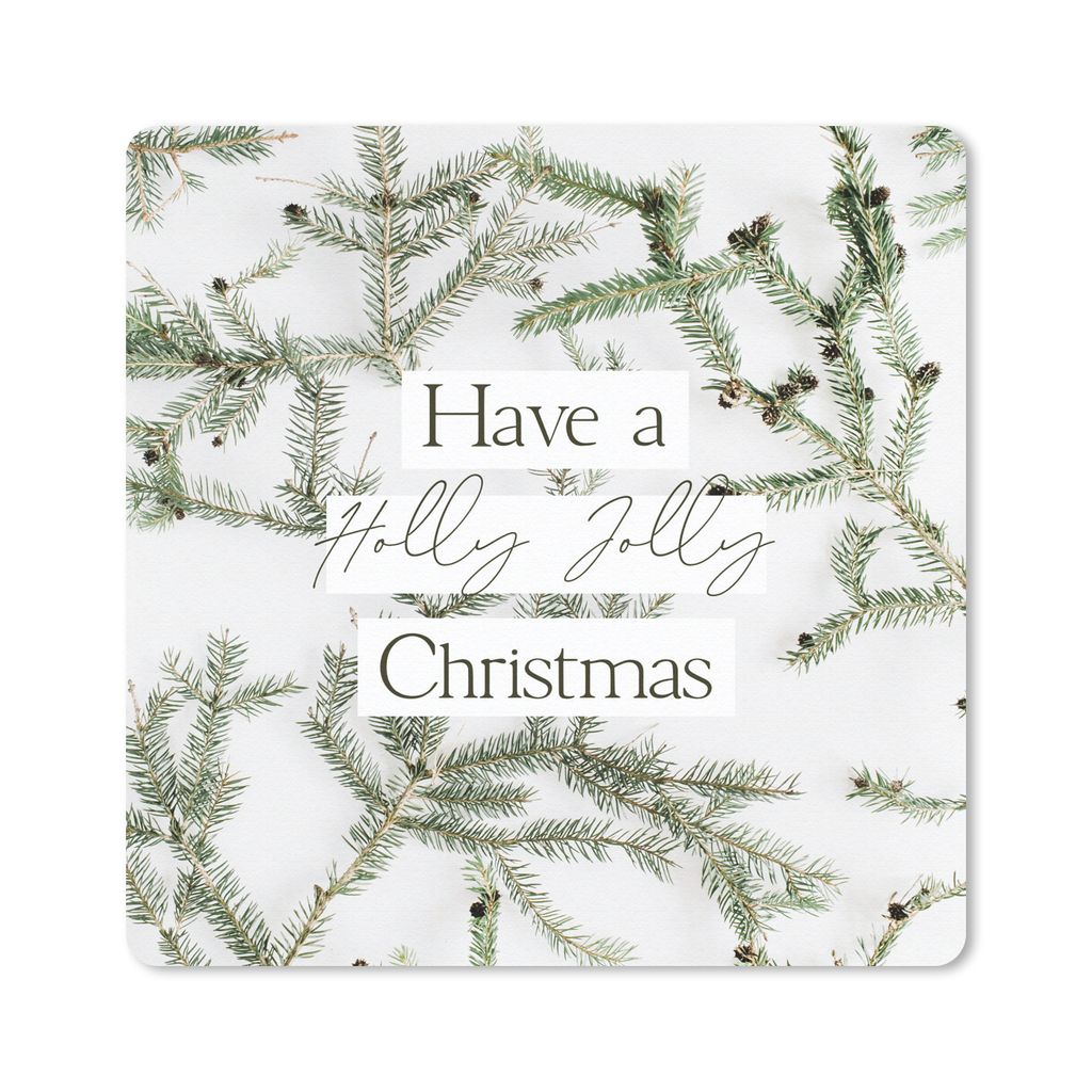 MuchoWow Mauspad Mousepad Winter - Zweige - Zitat 20x20 cm - Mousepads - Maus Mat - Pad - Mausunterlage - Desk Mat - Bureauartikeln