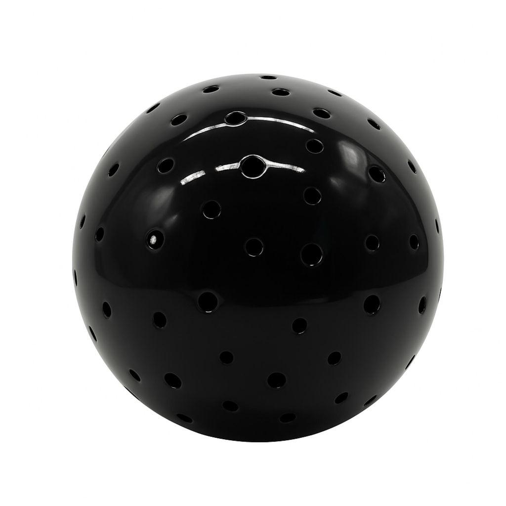 Keramik LED Kugel mit Timer in Schwarz - 19cm