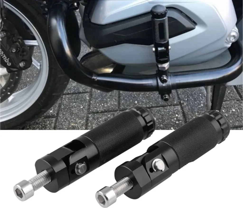 Pedali Moto Posteriori Neri MB-BF006-BK Set Pieghevole Universale 8mm