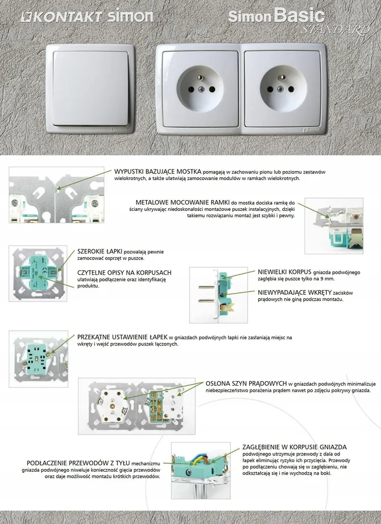 Plaque quadruple Simon Basic blanc cadre de finition pour prise