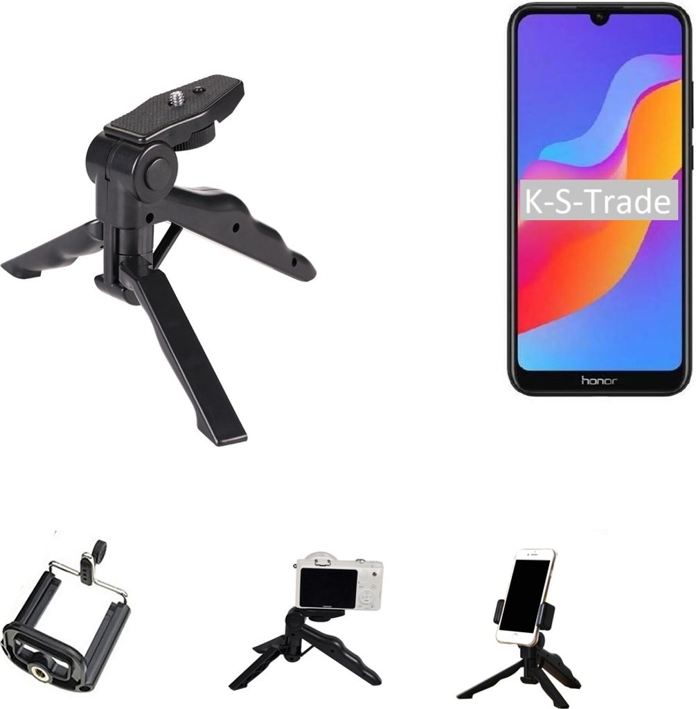 K-S-Trade Stativ Tisch-Ständer Dreibein Handy-Stativ Ständer kompatibel mit Samsung Galaxy A60 Mini-Stativ Smartphone Tripod Handy-Stativ aus