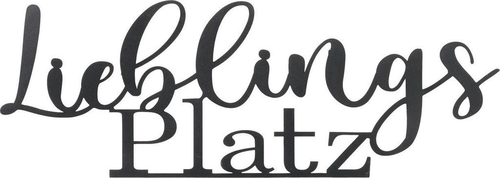 Wandschriftzug LIEBLINGSPLATZ schwarz aus Metall L55cm Wandschild Schriftzug