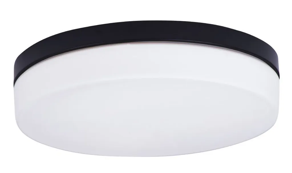 Plafonnier métal noir 3 sources E27 ODA Maxlight IP44 design rond 40cm