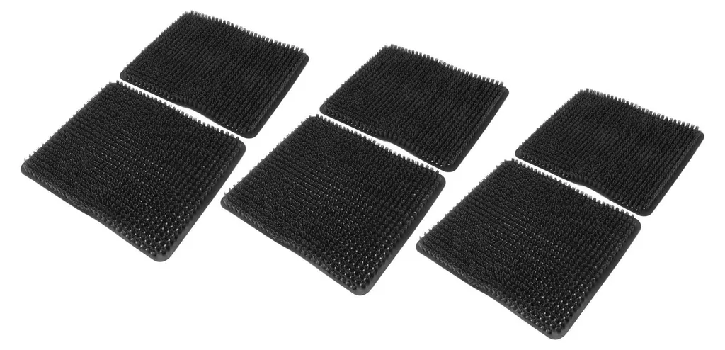 Tapis de ponte pour poules en plastique PE noir - Lot de 6 accessoires