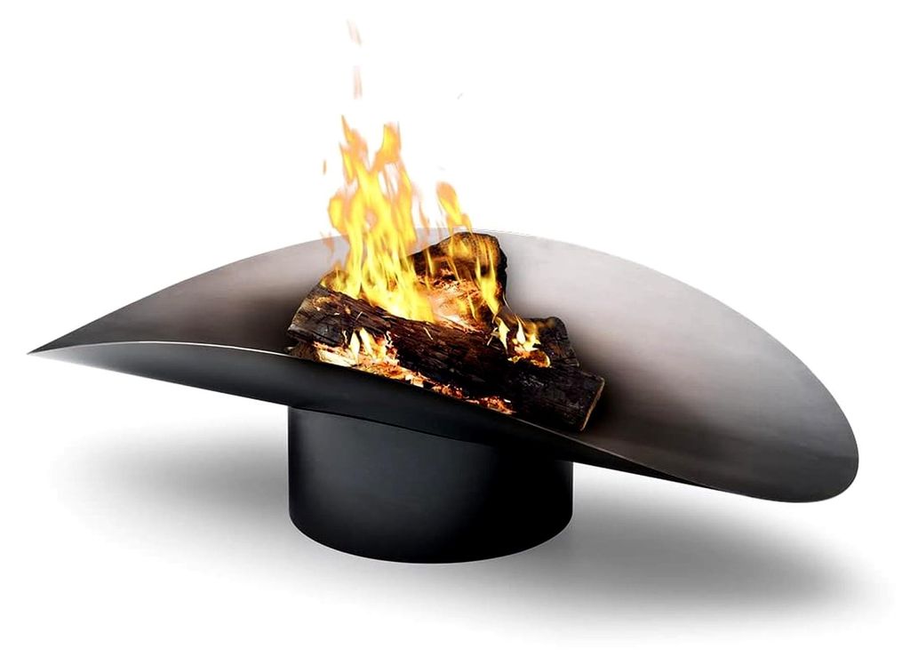 Feuerschale ELLIPSE - funktionale Feuerstelle und Grill - für Terrasse und Garten - Corten-Stahl in Rost-Optik