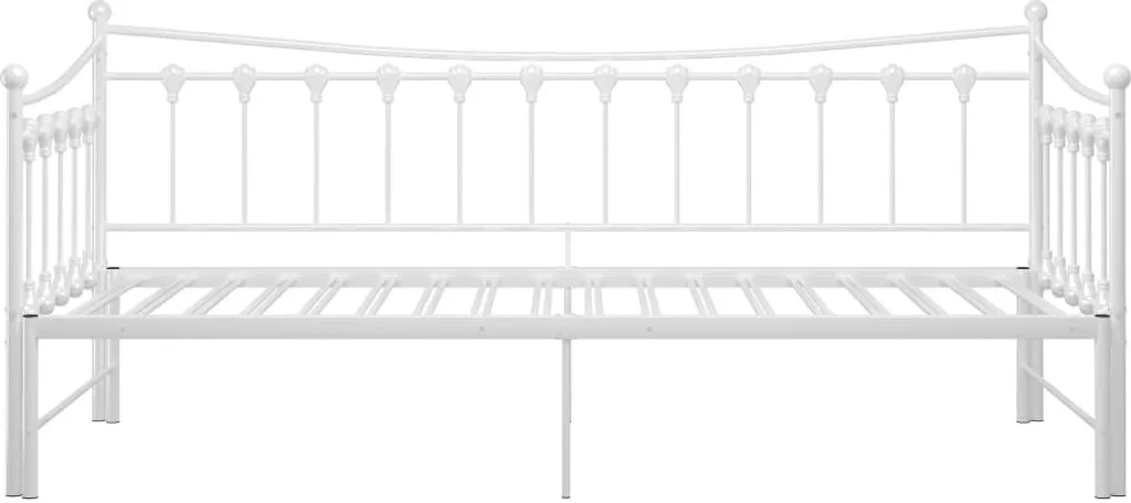 Petit Espace ? Canapé-lit 90x200 cm Métal Blanc Cadre Lit Polyvalent