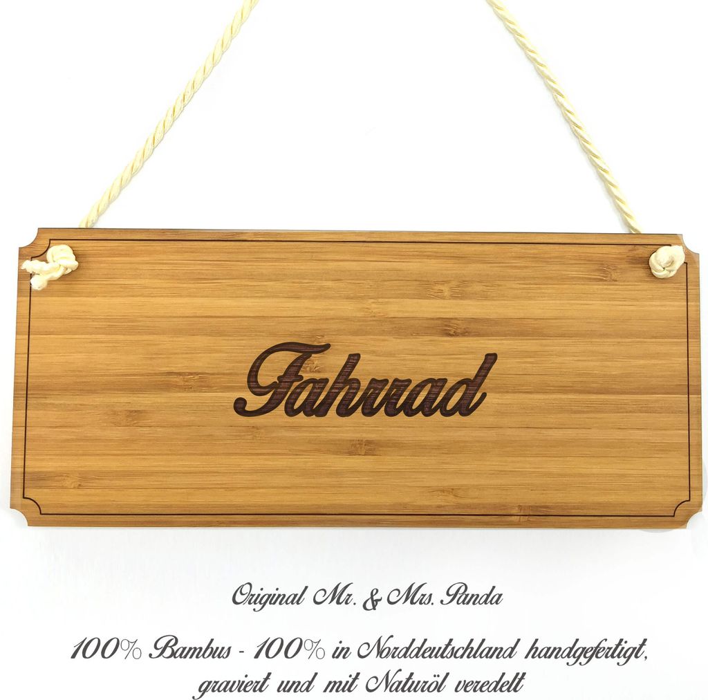 Mr. & Mrs. Panda Schild Fahrrad - Geschenk, Landhaus, Graviert, Shabby, Türschild, Wegweiser, Praxisschild, Geschenkidee, Eingangsschild, Wandschild