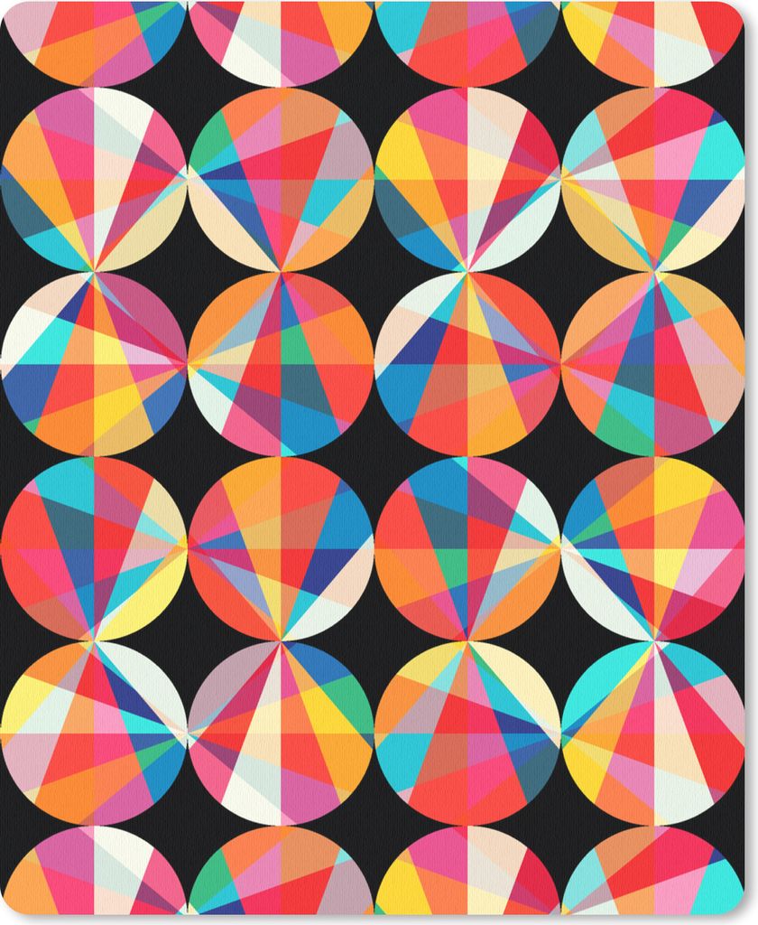 MuchoWow Mauspad Mousepad Regenbogen - Kreise - Muster 30x40 cm - Mousepads - Maus Mat - Pad - Mausunterlage - Mausmatten