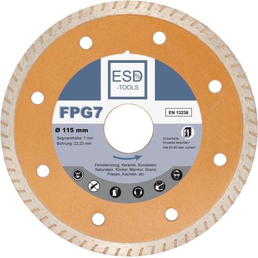 Diamanttrennscheibe FPG7 Fliese Premium - Ø 115 mm - 22,23 mm Bohrung