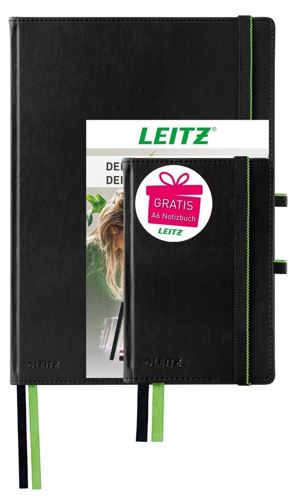 Leitz Notizbuch Complete kariert schwarz DIN A4 + gratis A6 Notizbuch