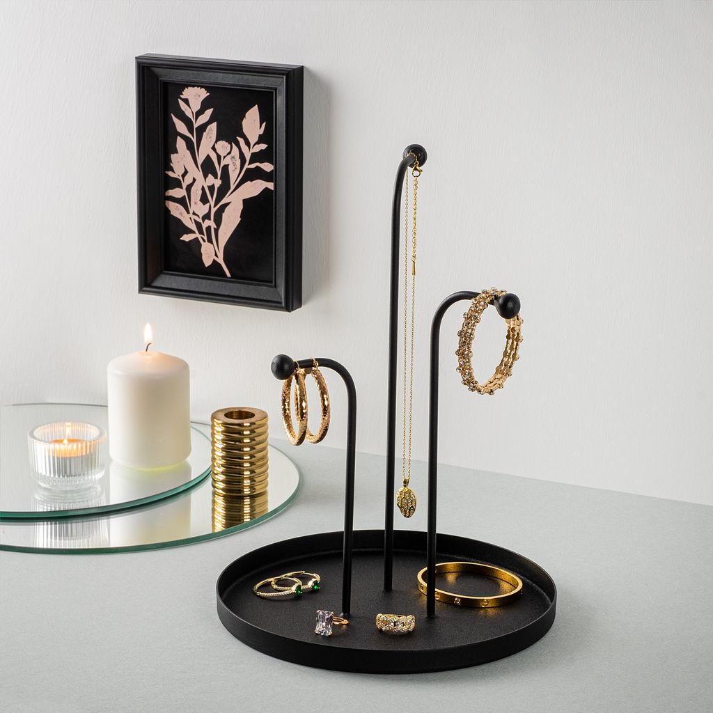 Evila Originals, Leros - Black, Dekoratives Metallaccessoire, Schwarz, 20,5 x 20,5 x 27 cm