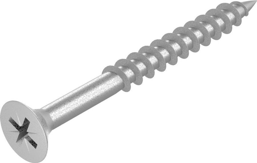 SECCARO Spanplattenschraube 6 x 60 mm, Edelstahl V2A VA A2, Holzschraube mit Teilgewinde, Kreuzschlitz / PZ, 100 Stück