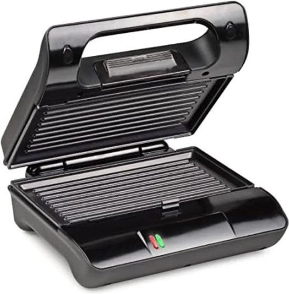 Grill de table pour sandwichs et viandes avec plaques amovibles noir