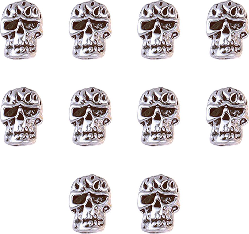 10 Stück Halloween Totenkopf Kreuz 3D Metall Nail Art Charms Gothic Punk Stil Nagel Dekoration Zubehör für DIY Maniküre