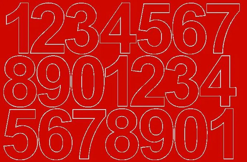 Autocollants numériques 10 cm rouges mats pour marquage extérieur