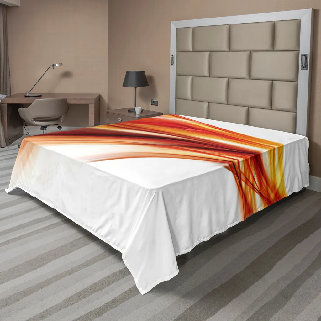 Drap de lit ABAKUHAUS abstrait orange rouge, 244 x 205 cm en microfibre
