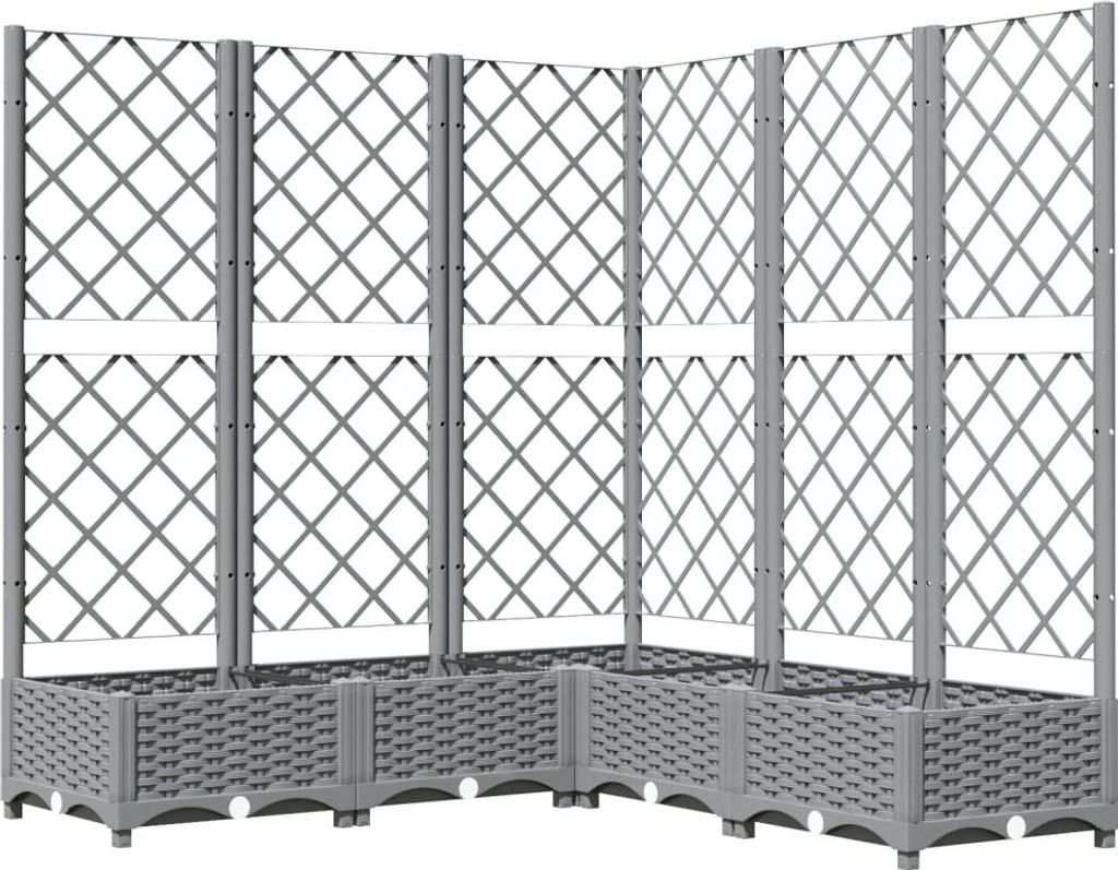 vidaXL květináč s mříží Světle šedý 120x120x121,5 cm PP Obrázek produktu 