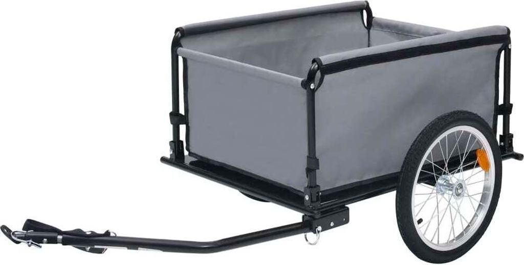 Rimorchio per bicicletta grigio e arancione 65 kg Immagine del prodotto 