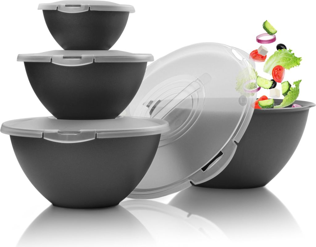 Hausfelder Salatschüssel Set groß Deckel Bowl Schüsselset Produktbild 