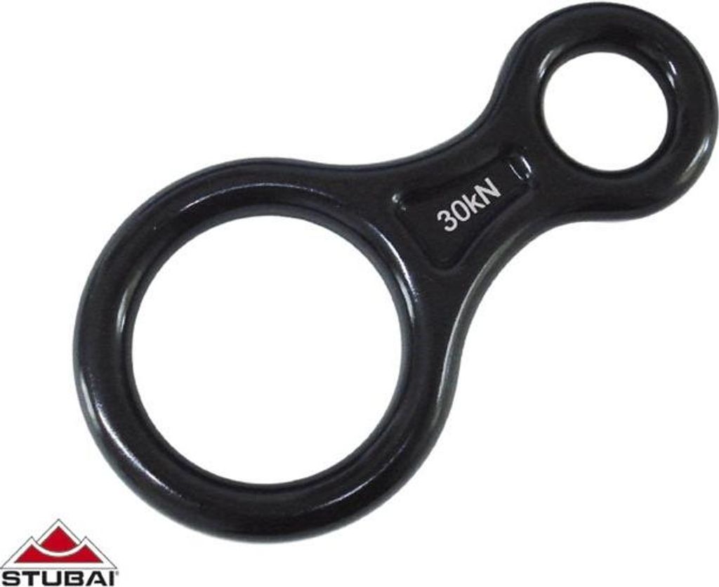 STUBAI Abseilachter groß, 109 g, 30 kN Bruchlast, EN 15151-2 – Sicherungsgerät aus geschmiedetem Aluminium, rot eloxiert – geeignet für Klet...