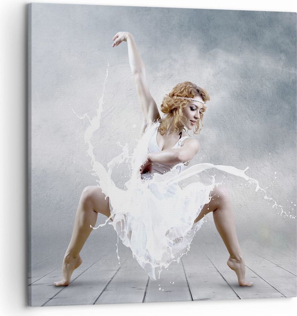 Bild auf Leinwand - Leinwandbild - Frau Tänzerin Ballett - 50x50cm - Wand Bild - Wanddeko - Leinwanddruck - Bilder - Kunstdruck - Wanddekoration -...
