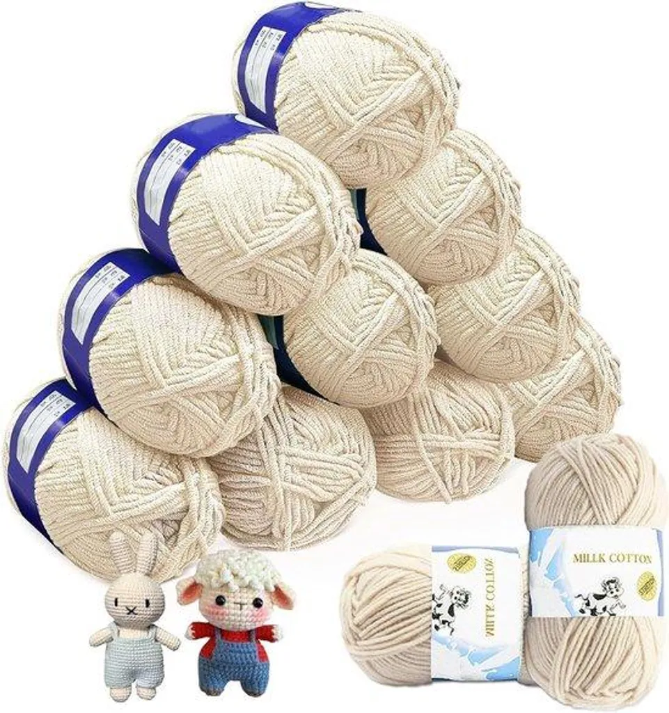 Gros fil beige 25 mm ultra doux, 12 pelotes de 50g haute performance