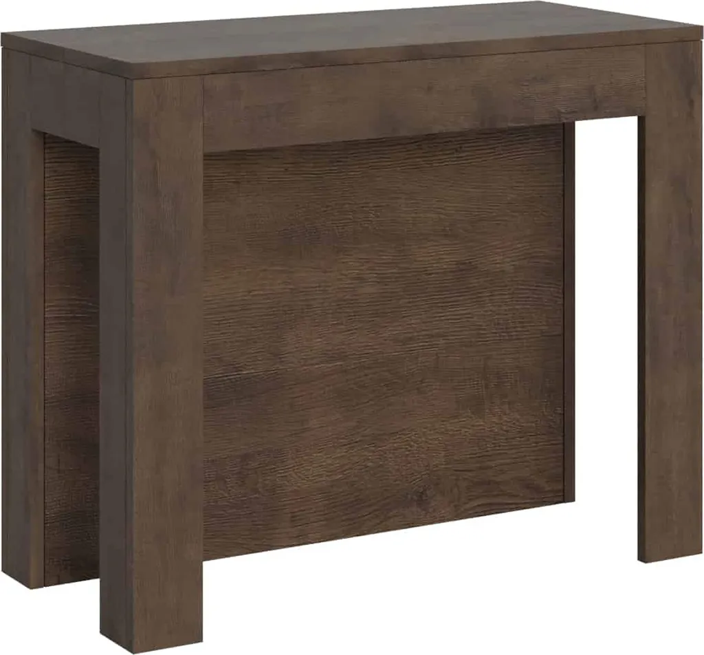 Console extensible gain de place 290 cm noyer pour recevoir 14 invités