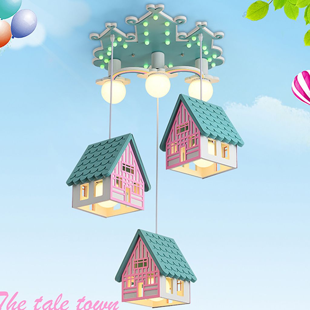 Cartoon-Deckenleuchte für Kinderzimmer, dekorative Lampe mit Fernbedienung, 6-flammig, stilvolle Beleuchtung 【1028L】