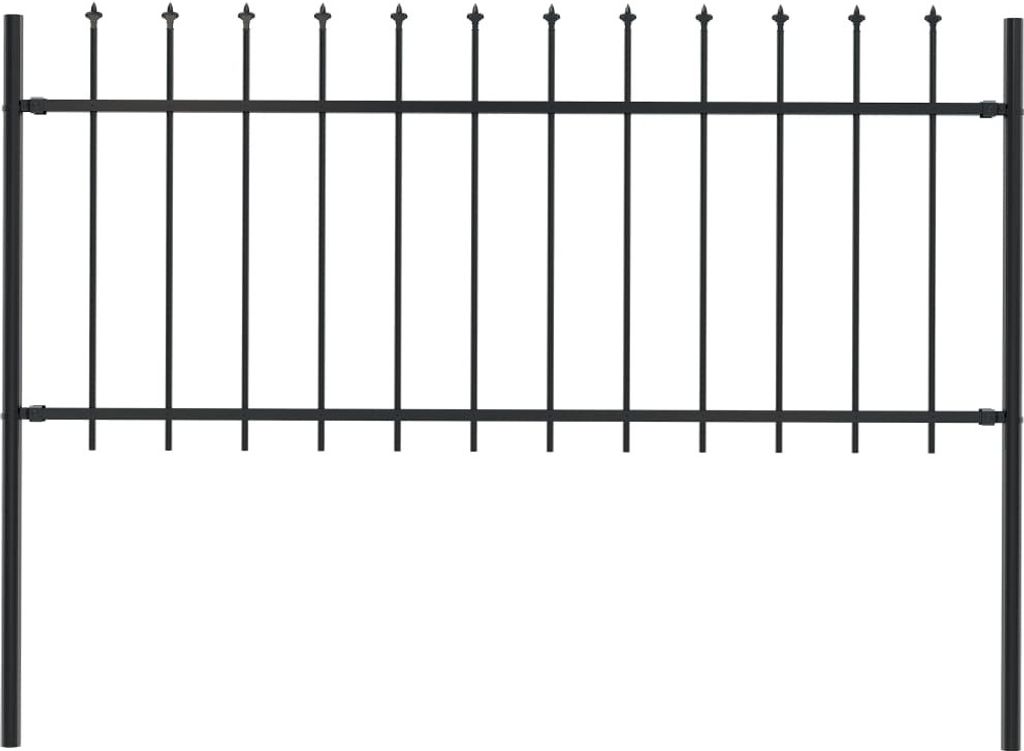 Maison Exclusive - Gartenzaun Woerden mit Speerspitze Stahl 181 x 80 cm Schwarz