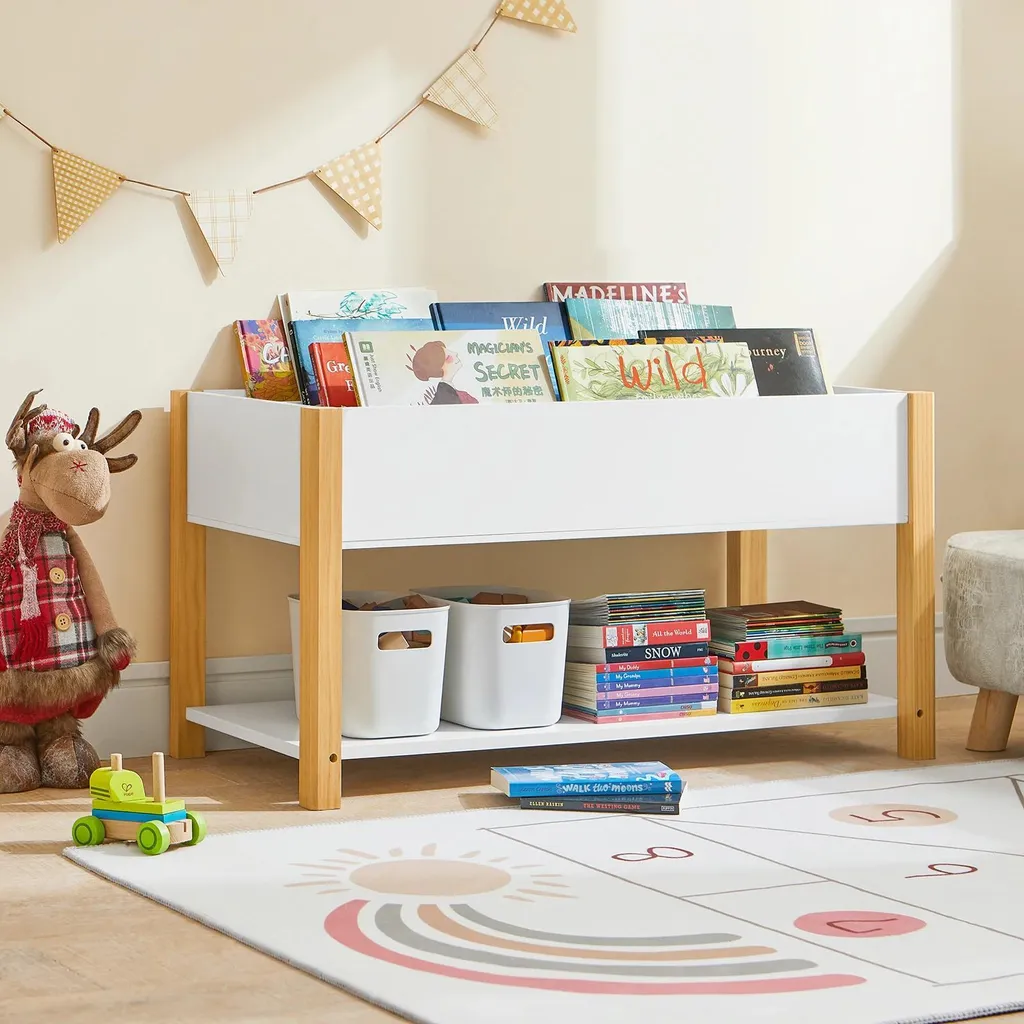 Bibliothèque de bureau blanc pour dossiers A4, rangement efficace 90cm