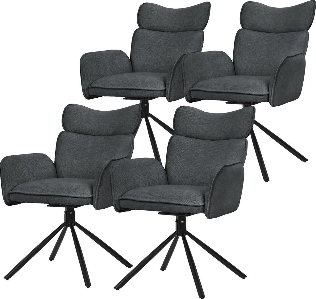 ML-Design jídelní židle otočné sada 4 antracitových Obrázek produktu 