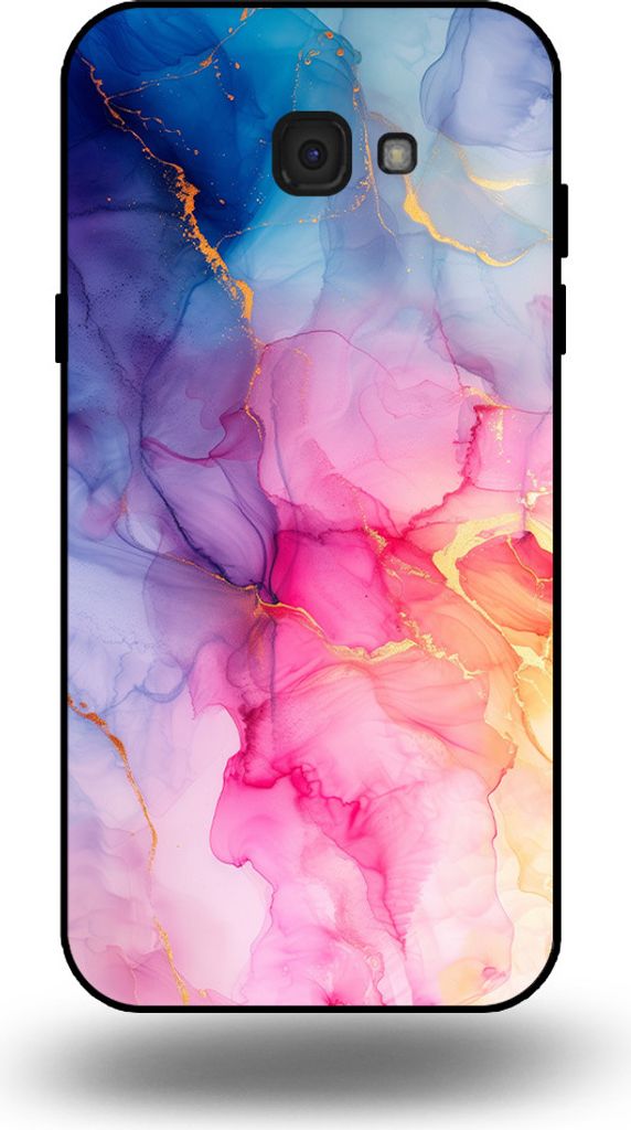 Smartphonica Handytasche passend für Samsung Galaxy A7 2017 mit Marmordruck - TPU Rückseite Hülle Marmor Design - Regenbogen