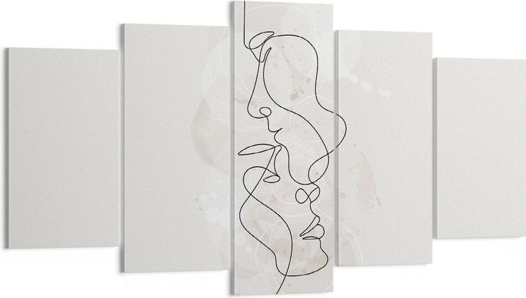 Bild auf Leinwand - Leinwandbild - 5 Teile - Einzeilig Mann Frau - 160x85cm - Wand Bild - Wanddeko - Wandbilder - Leinwanddruck - Bilder - Wanddeko...