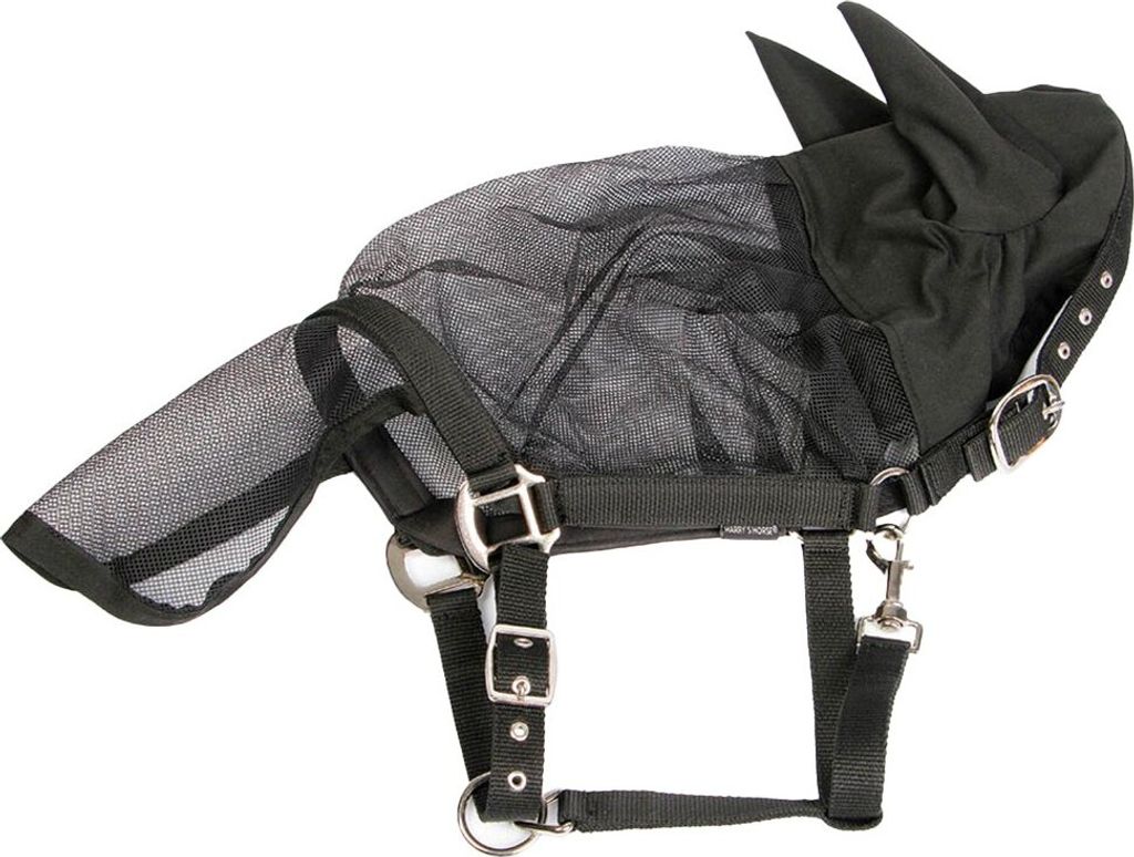 Harry ́s Horse Fly Mask With Ears & Nose Protection Halfter Schwarz Full Schwarz Full