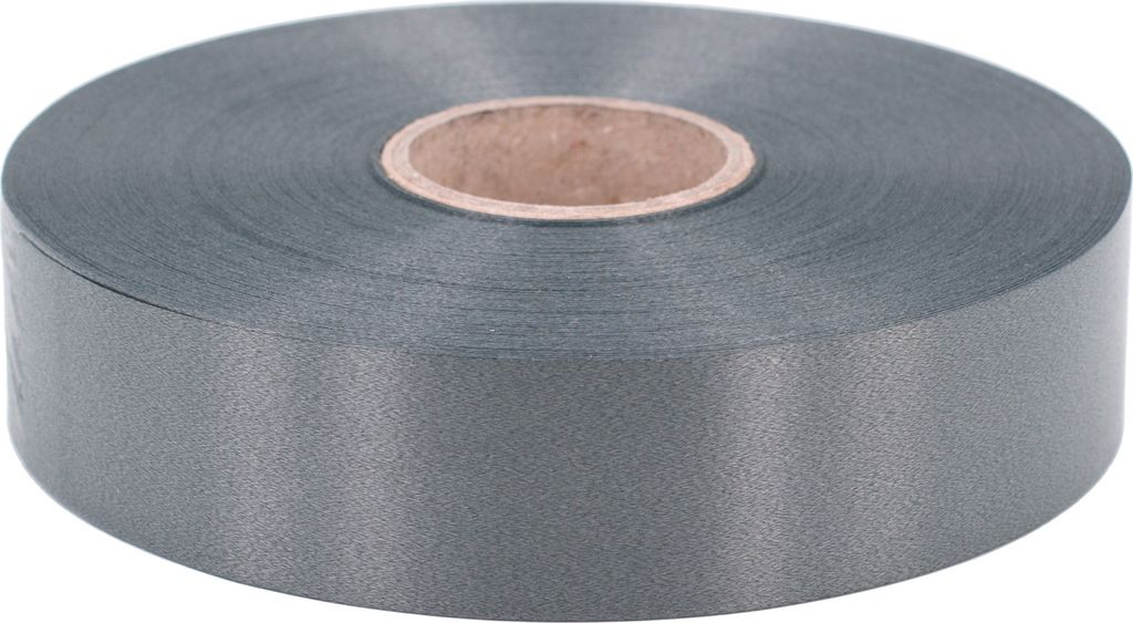 Geschenkband Ringelband 31mm x 100m Rolle Anthrazit / Grau