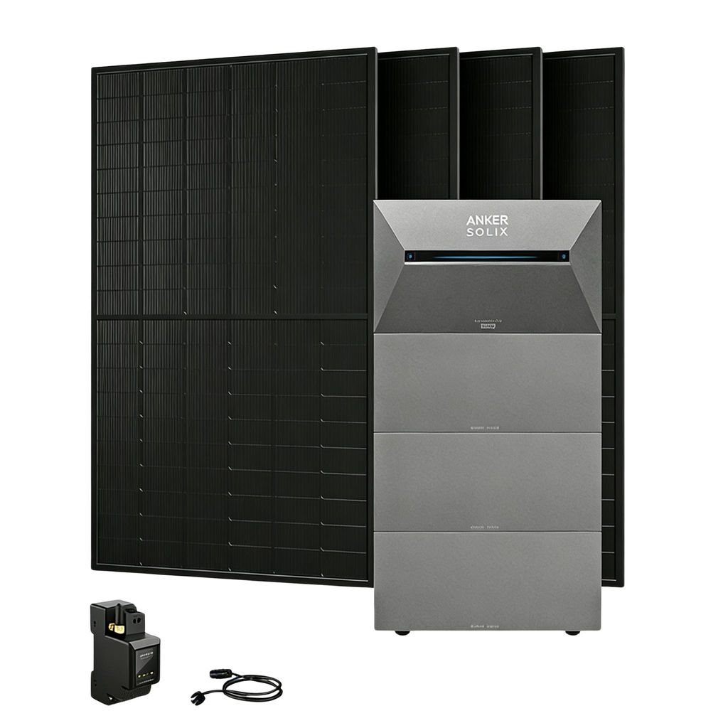 Powerness Balkonkraftwerk mit Speicher,Anker SOLIX Solarbank 3 E2700 Pro Speicher mit 3x BP2700 Erweiterungsakku,4x 500W Module & Smart Meter 0% VAT