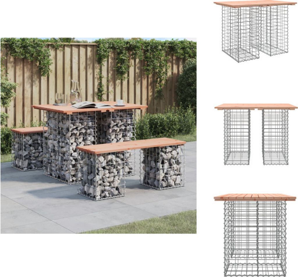 vidaXL Gartenbank aus Gabionen 100x70x72 cm Massivholz Douglasie - Gartenbänke