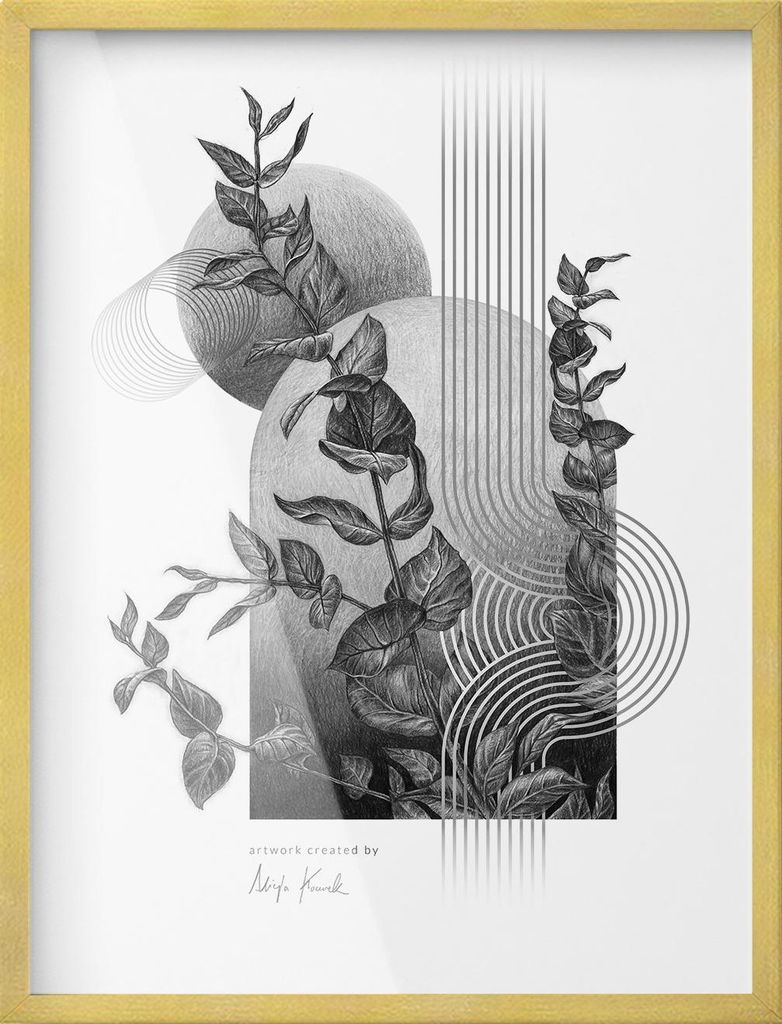 Bilderrahmen Gold Fotorahmen Wanddeko Collage Foto Poster 82x62 cm Dekoration