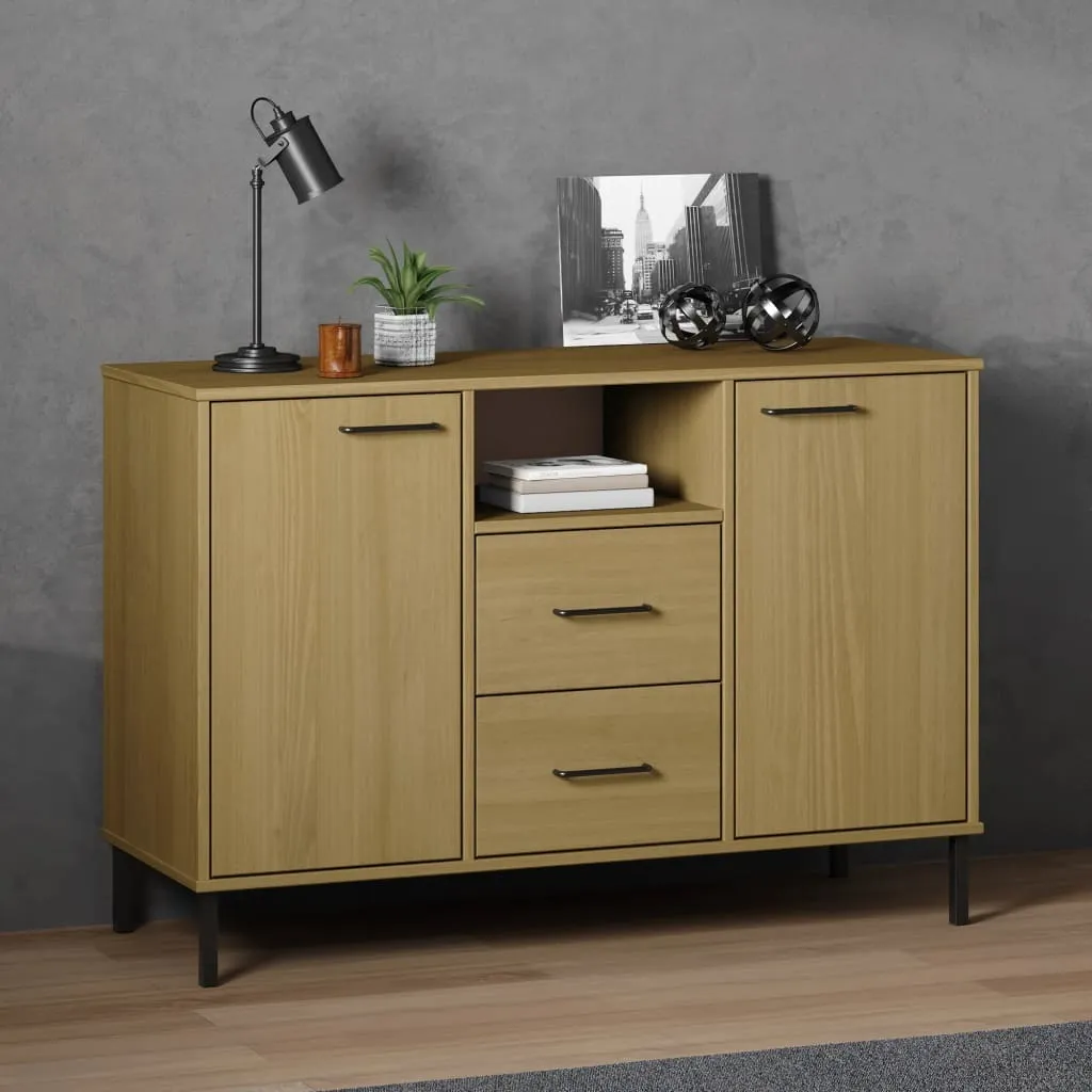 Credenza Salvaspazio OSLO 113x40x77 cm Legno Massello Marrone
