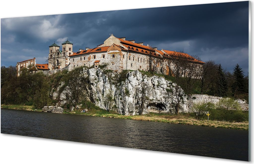 Spritzschutz 100x50 Wandkunst Krakow Schloss Fluss