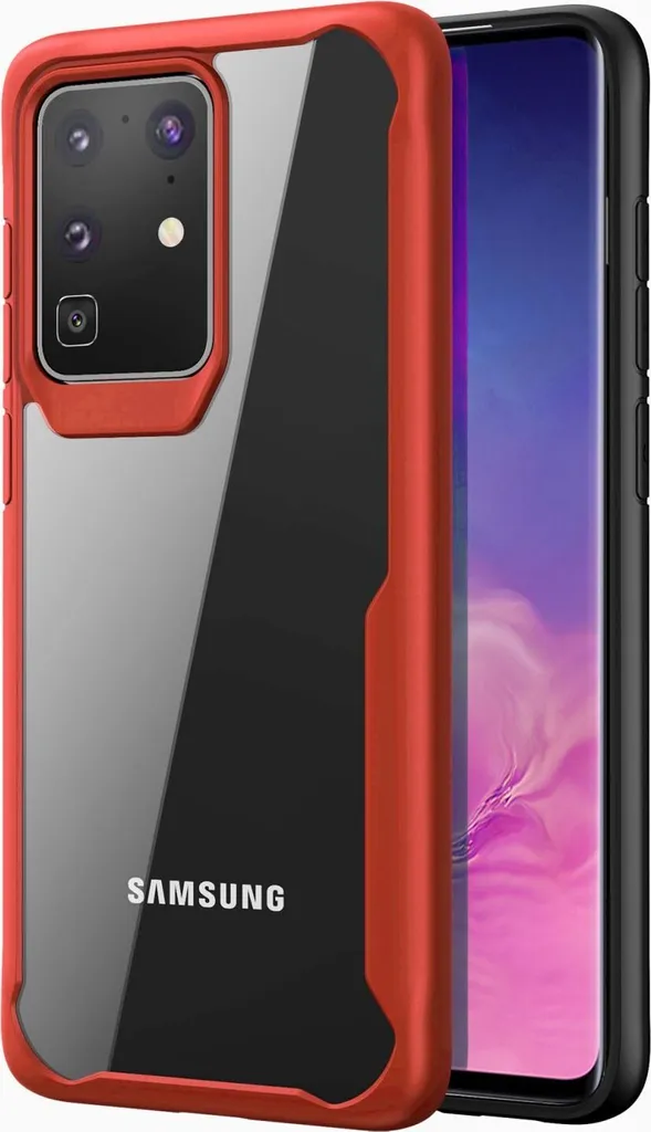 Custodia per Samsung Galaxy S20 Ultra 6,9 pollici Slim Case Cover Custodia per cellulare all'aperto in TPU antiurto Extra protezione Robusto Rosso