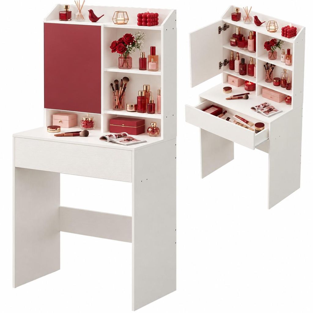 Coiffeuse moderne avec miroir rabattable Image du produit 