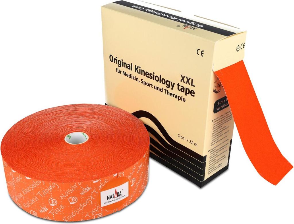 NASARA Kinesiologie Tape 5cm x 32m : Orange Farbe: Orange