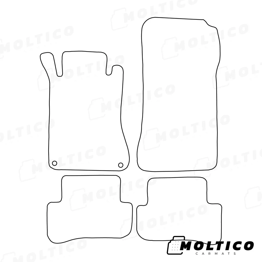 moto-MOLTICO Tappetini Auto Velours Tappetini Auto Neri Set 4 pezzi adatto per Mercedes-Benz Classe C W203 2000-2007 (Blu - cuciture decorative) - 2