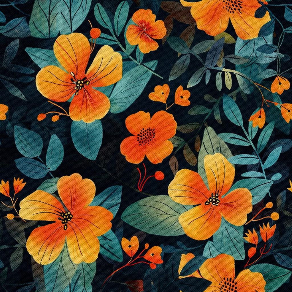 OUTDOOR DEKOSTOFFE OXFORD - Motiv Blumen I DX5403