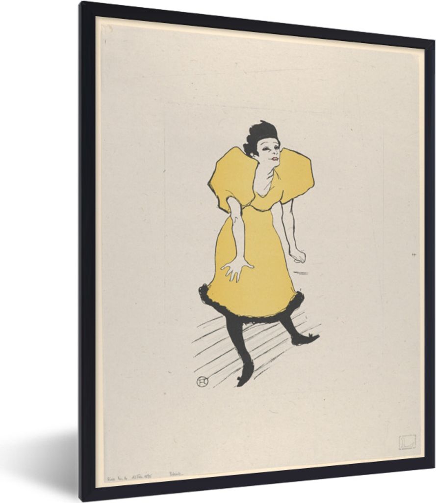 MuchoWow MuchoWow Gerahmtes Poster Polar - Gemälde von Henri de Toulouse-Lautrec 30x40 cm - Poster mit zchwarzem Bilderrahmen - Wanddeko - Kun...