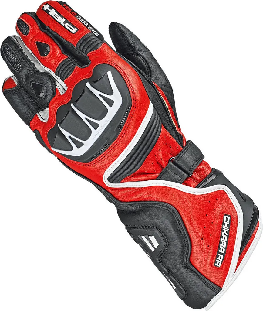 Offerta Guanti Held Chikara RR Taglia 7 - Nero Rosso Perforati