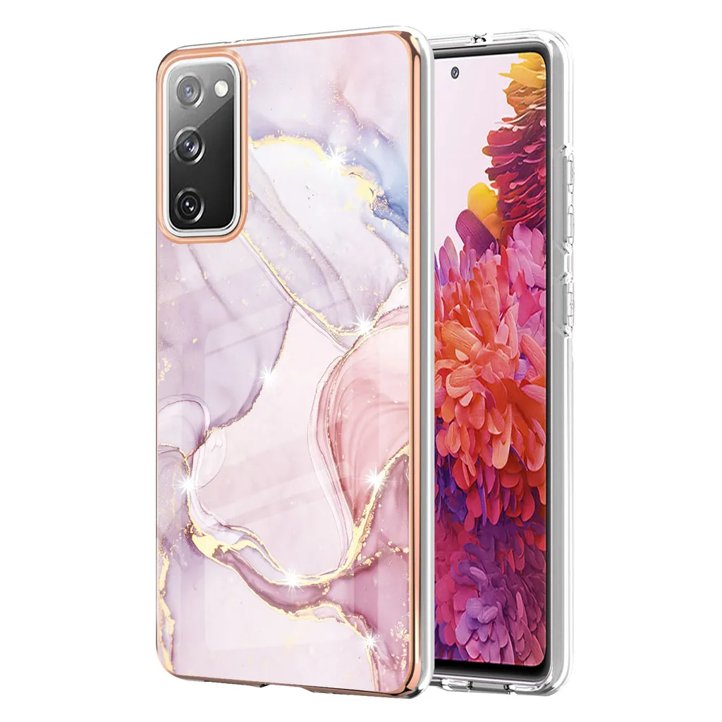 Custodia Con Glitter E Supporto Ad Anello Per Samsung Galaxy S20 Plus, Silicone Morbido Rosa - 2